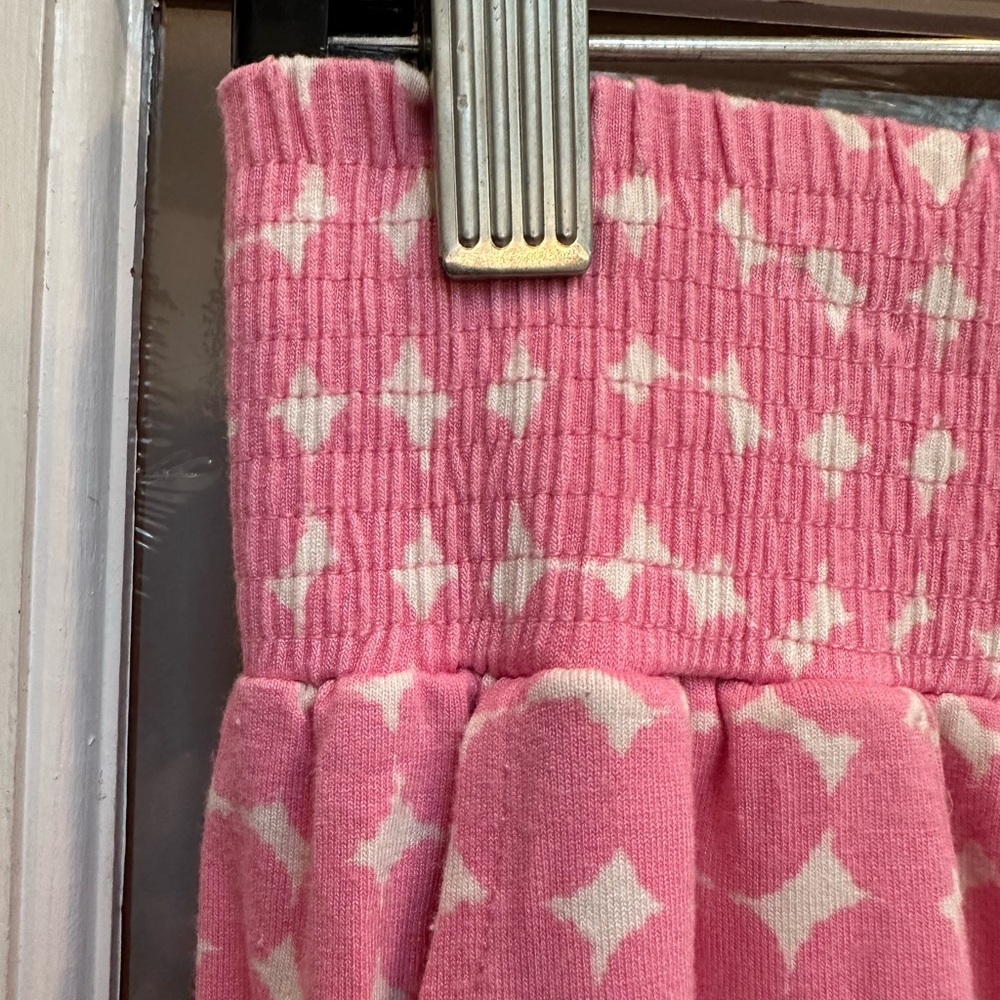 Boden Shabby Chic Preppy Pink & White Pull On A-Line Skirt Stretchy Size 8 Med - Picture 2 of 9